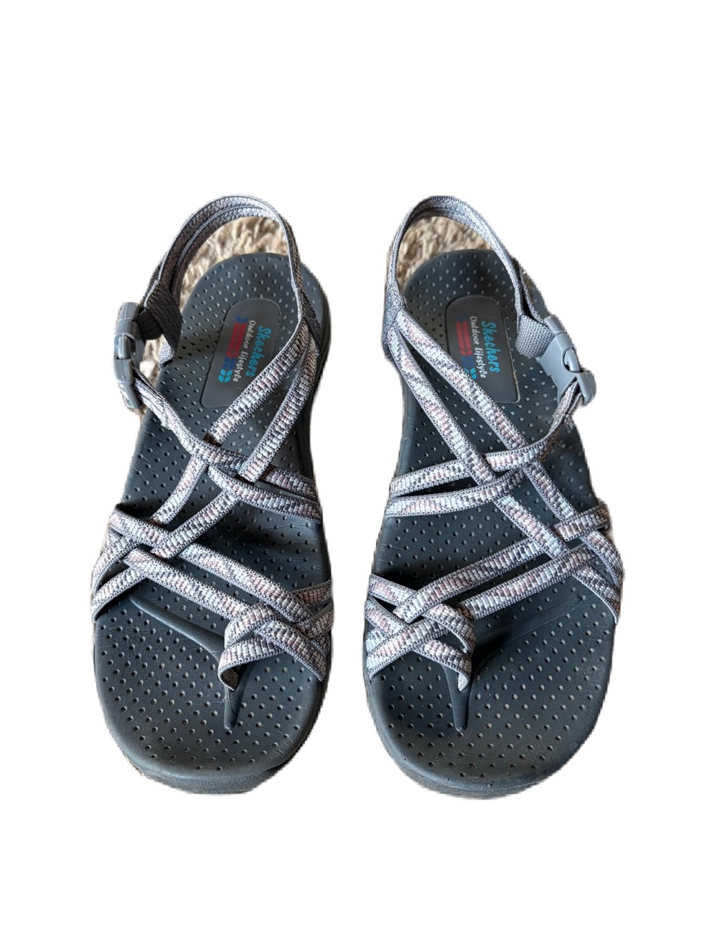 Skechers Outdoor Lifestyle Gray Pink Strappy Sport Hiking Sandals Women’s